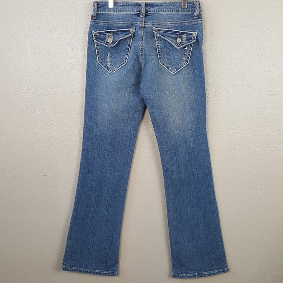 Vintage Y2K 2000s Distressed Streetwear Jeans W/ Studded Pockets 5 - Picture 4 of 8